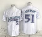 Men's Arizona Diamondbacks #51 Randy Johnson White Throwback Cool Base Stitched Baseball Jersey Cheap