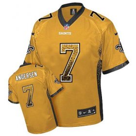Wholesale Cheap Nike Saints #7 Morten Andersen Gold Men\'s Stitched NFL Elite Drift Fashion Jersey