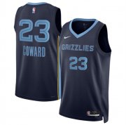 Cheap Men's Memphis Grizzlies #23 Cedric Coward Navy 2025 Draft Icon Edition Stitched Jersey