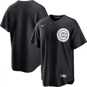 Men\'s Chicago Cubs Blank Black Lights Out Limited Stitched Baseball Jersey