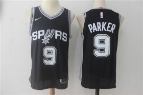 Wholesale Cheap Men\'s San Antonio Spurs #9 Tony Parker Black 2017-2018 Nike Swingman Stitched NBA Jersey