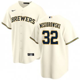Cheap Men\'s Milwaukee Brewers #32 Jacob Misiorowski Cream 2025 Stitched Baseball Jersey
