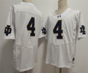 Men's Notre Dame Fighting Irish #4 Jeremiyah Love White Limited Stitched Jersey Cheap Wholesale