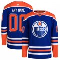Men's Edmonton Oilers Custom Royal Adidas Stitched Jersey Cheap