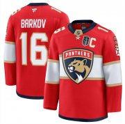 Men's Florida Panthers #16 Aleksander Barkov Red 2025 Stanley Cup Final Patch Stitched Hockey Jersey Cheap