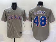 Cheap Men's Texas Rangers #48 Jacob deGrom Gray With Patch Cool Base Stitched Baseball Jersey