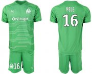 Wholesale Cheap Marseille #16 Pele Green Goalkeeper Soccer Club Jersey