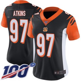 Wholesale Cheap Nike Bengals #97 Geno Atkins Black Team Color Women\'s Stitched NFL 100th Season Vapor Limited Jersey