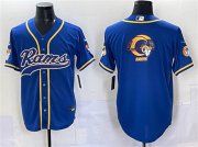 Men's Los Angeles Rams Team Logo Royal Cool Base Stitched Baseball Jersey Cheap Wholesale