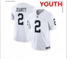Cheap Youth Las Vegas Raiders #2 Ashton Jeanty White 2025 F.U.S.E. Vapor Stitched Football Jersey