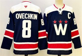 Cheap Men\'s Washington Capitals #8 Alexander Ovechkin Navy With C Patch Stitched Hockey Jersey
