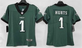 Women\'s Philadelphia Eagles #1 Jalen Hurts Green New Vapor Untouchable Limited Football Stitched Jersey(Run Small) Cheap Wholesale