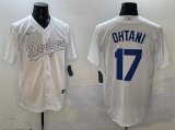 Men's Los Angeles Dodgers #17 Shohei Ohtani White Fashion Cool Base Stitched Baseball Jersey Cheap