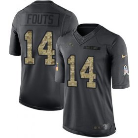 Wholesale Cheap Nike Chargers #14 Dan Fouts Black Men\'s Stitched NFL Limited 2016 Salute to Service Jersey