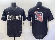 Cheap Men's Detroit Tigers Team Big Logo Black'Motor Gothic Edition' Vapor Premier Limited Stitched Baseball Jersey