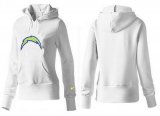 Wholesale Cheap Women's Los Angeles Chargers Logo Pullover Hoodie White