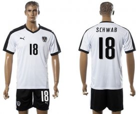 Wholesale Cheap Austria #18 Schwab White Away Soccer Country Jersey