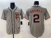 Men's San Francisco Giants #2 Willy Adames Gray Cool Base Stitched Baseball Jersey Cheap