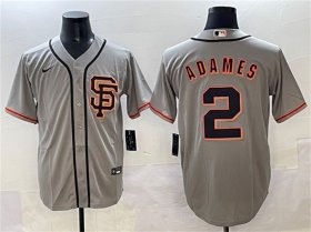Men\'s San Francisco Giants #2 Willy Adames Gray Cool Base Stitched Baseball Jersey Cheap