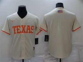 Cheap Men\'s Texas Longhorns Blank Cream Vapor Untouchable Stitched Jersey