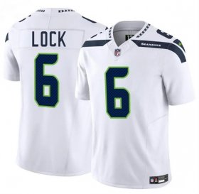 Cheap Men\'s Seattle Seahawks #6 Drew Lock White 2025 F.U.S.E. Vapor Limited Football Stitched Jersey
