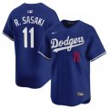 Men's Los Angeles Dodgers #11 Roki Sasaki Royal 2025 Alternate Limited Stitched Baseball Jersey Cheap