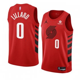 Wholesale Cheap Men\'s Portland Trail Blazers #0 Damian Lillard 2022-23 Red Statement Edition Swingman Stitched Basketball Jersey