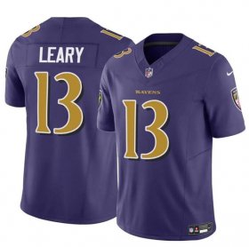 Cheap Men\'s Baltimore Ravens #13 Devin Leary Purple 2023 F.U.S.E. Vapor Limited Football Jersey