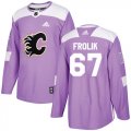 Wholesale Cheap Adidas Flames #67 Michael Frolik Purple Authentic Fights Cancer Stitched NHL Jersey