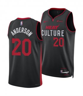 Cheap Men\'s Miami Heat #20 Kyle Anderson Black 2025 City Edition Stitched Basketball Jersey