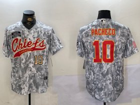 Cheap Men\'s Kansas City Chiefs #10 Isiah Pacheco 2024 Arctic Camo Salute To Service Stitched Baseball Jerseys