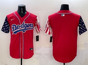 Cheap Men\'s Los Angeles Dodgers Blank Red Limited Stitched Baseball Jersey