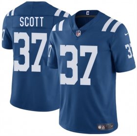 Men\'s Indianapolis Colts #37 Daniel Scott Blue 2025 Vapor Limited Football Stitched Jersey Cheap