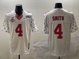 Cheap Men's Ohio State Buckeyes #4 Jeremiah Smith White 2025 CFP Final With National Champions Patch F.U.S.E. Vapor Limited Stitched Football Jersey