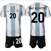 Men's Argentina #20 Alexis Mac Allister White Blue 2024-25 50th Anniversary Home Soccer Jersey Suit Cheap