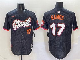 Cheap Men\'s San Francisco Giants #17 Heliot Ramos Anthracite 2025 City Connect Limited Stitched Baseball Jersey