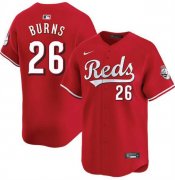 Men's Cincinnati Reds #26 Chase Burns Red Limited Stitched Baseball Jersey Cheap Wholesale