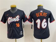 Cheap Youth San Francisco Giants #16 Rafael Devers Anthracite 2025 City Connect Limited Stitched Baseball Jersey
