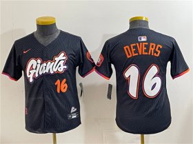 Cheap Youth San Francisco Giants #16 Rafael Devers Anthracite 2025 City Connect Limited Stitched Baseball Jersey