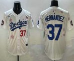 Cheap Men's Los Angeles Dodgers #37 Teoscar Hernandez White 2025 Tokyo Series Limited Jersey