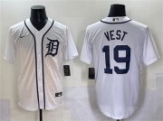 Cheap Men's Detroit Tigers #19 Will Vest White Cool Base Stitched Baseball Jersey