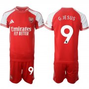 Men's Arsenal F.C #9 Gabriel Jesus Red 2025 Home Soccer Jersey Suit Cheap