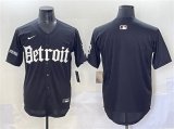 Cheap Men's Detroit Tigers Blank Black'Motor Gothic Edition' Vapor Premier Limited Stitched Baseball Jersey