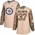 Wholesale Cheap Adidas Jets #37 Connor Hellebuyck Camo Authentic 2017 Veterans Day Stitched Youth NHL Jersey