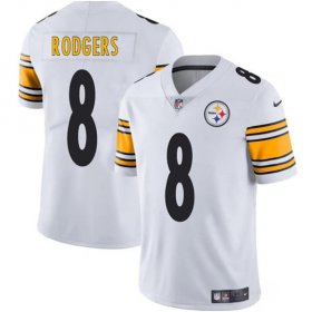 Men\'s Pittsburgh Steelers #8 Aaron Rodgers White 2025 Vapor Limited Football Stitched Jersey