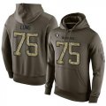 Wholesale Cheap NFL Men's Nike Oakland Raiders #75 Howie Long Stitched Green Olive Salute To Service KO Performance Hoodie