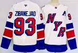 Men's New York Rangers #93 Mika Zibanejad White 2024-25 Stadium Series Stitched Jersey