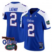 Men's Florida Gators #2 DJ Lagway Royal Alternate 2024 F.U.S.E. Florida Patch Vapor Limited Stitched Football Jersey Cheap Wholesale