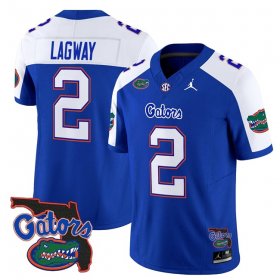 Men\'s Florida Gators #2 DJ Lagway Royal Alternate 2024 F.U.S.E. Florida Patch Vapor Limited Stitched Football Jersey Cheap Wholesale