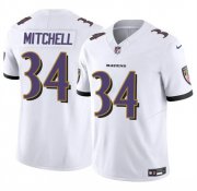 Men's Baltimore Ravens #34 Keaton Mitchell White 2025 F.U.S.E. Vapor Limited Football Jersey Cheap Wholesale